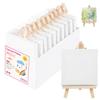 HANSILK Pack of 10cm X Square Mini Canvas Board with Painting Suitable for and Oil Painting Canvas, 10, 10cm, Canvas, Easel, Painting, Practice,