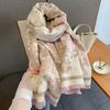 Autumn and Winter New Phoenix Flower Jacquard Scarf Women's Fashion Versatile Thickened Warm Scarf Shawl Dual-purpose