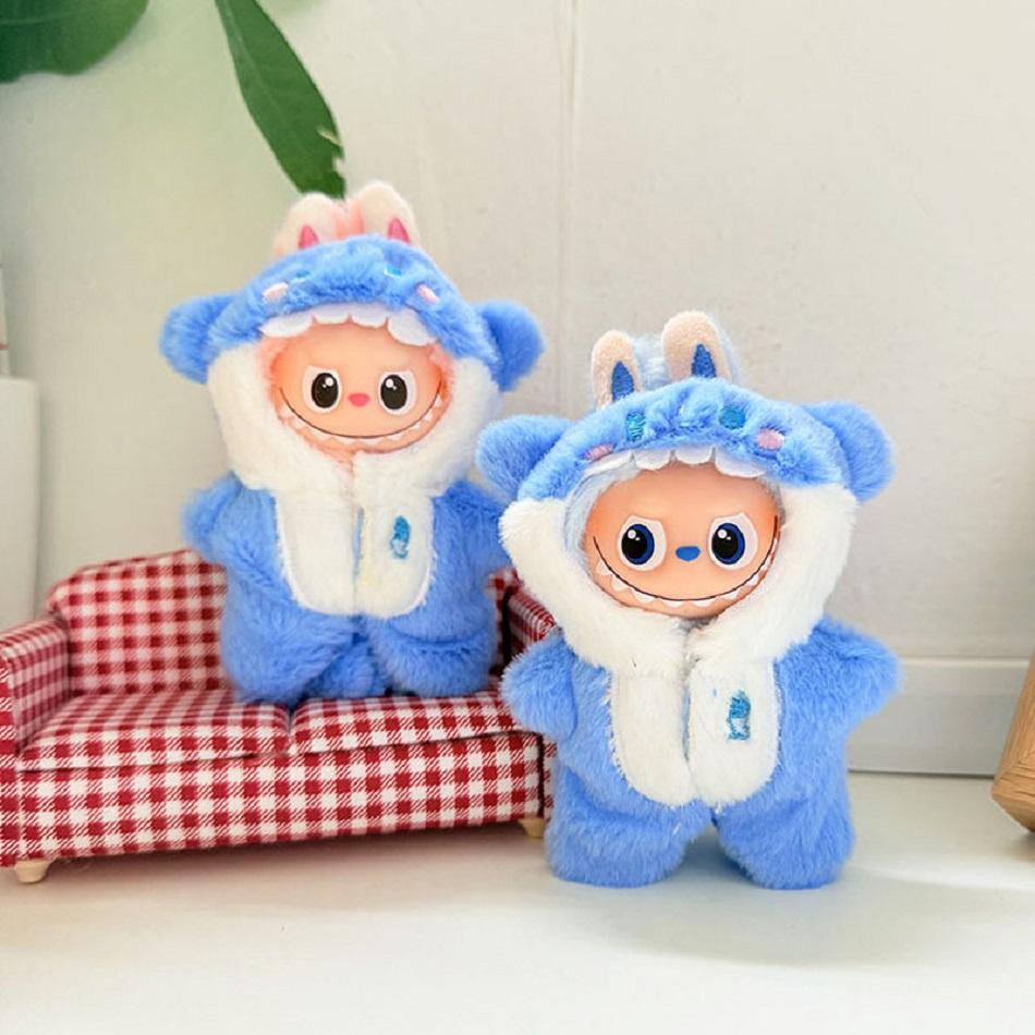 LABUBU4.0 Глубокое Сердце Пароль Милый Мини Плюшевый Наряд Одежда Аксессуары Для Лабубу Акула Кигуруми Одежда Сделай Сам Подарок для Девочки