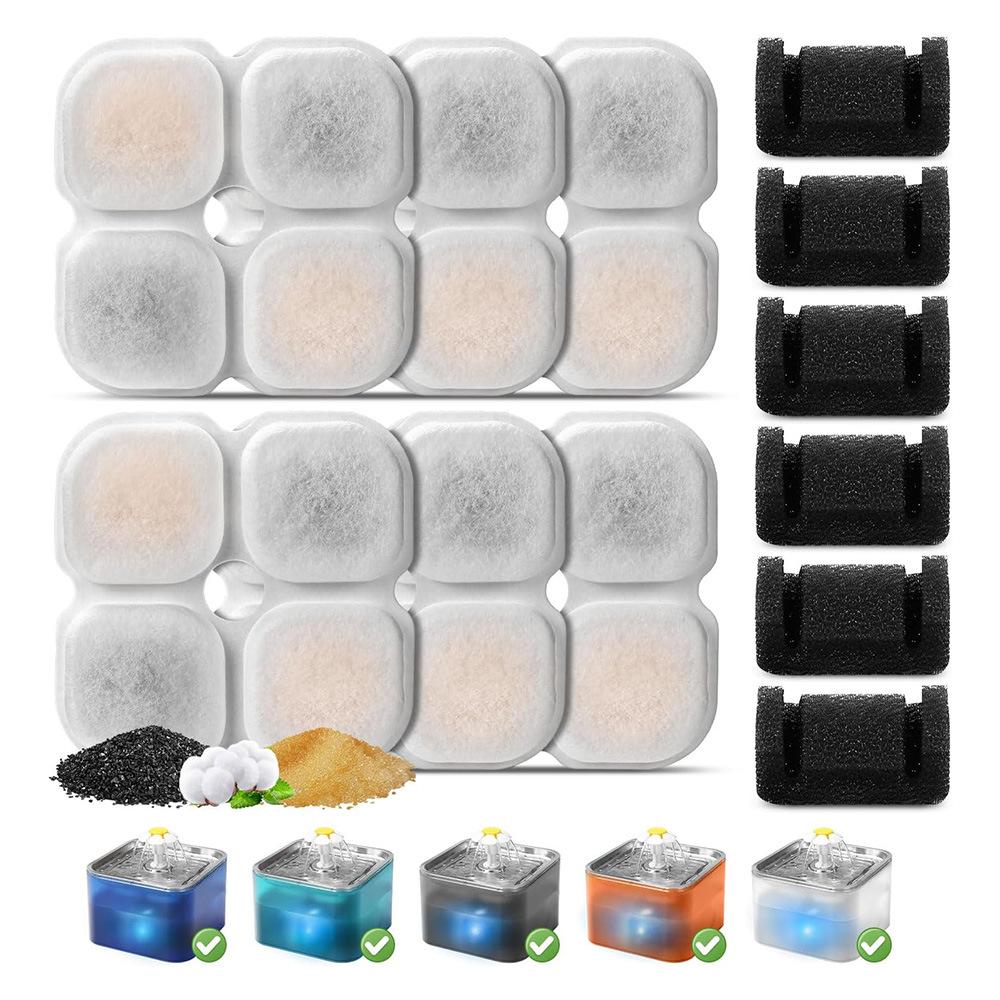 Multi-buy Discounts Triple Filtration Replacement Filters Boxed Cat Waterer Cartridge with Activated Carbon & Resin for Fountain