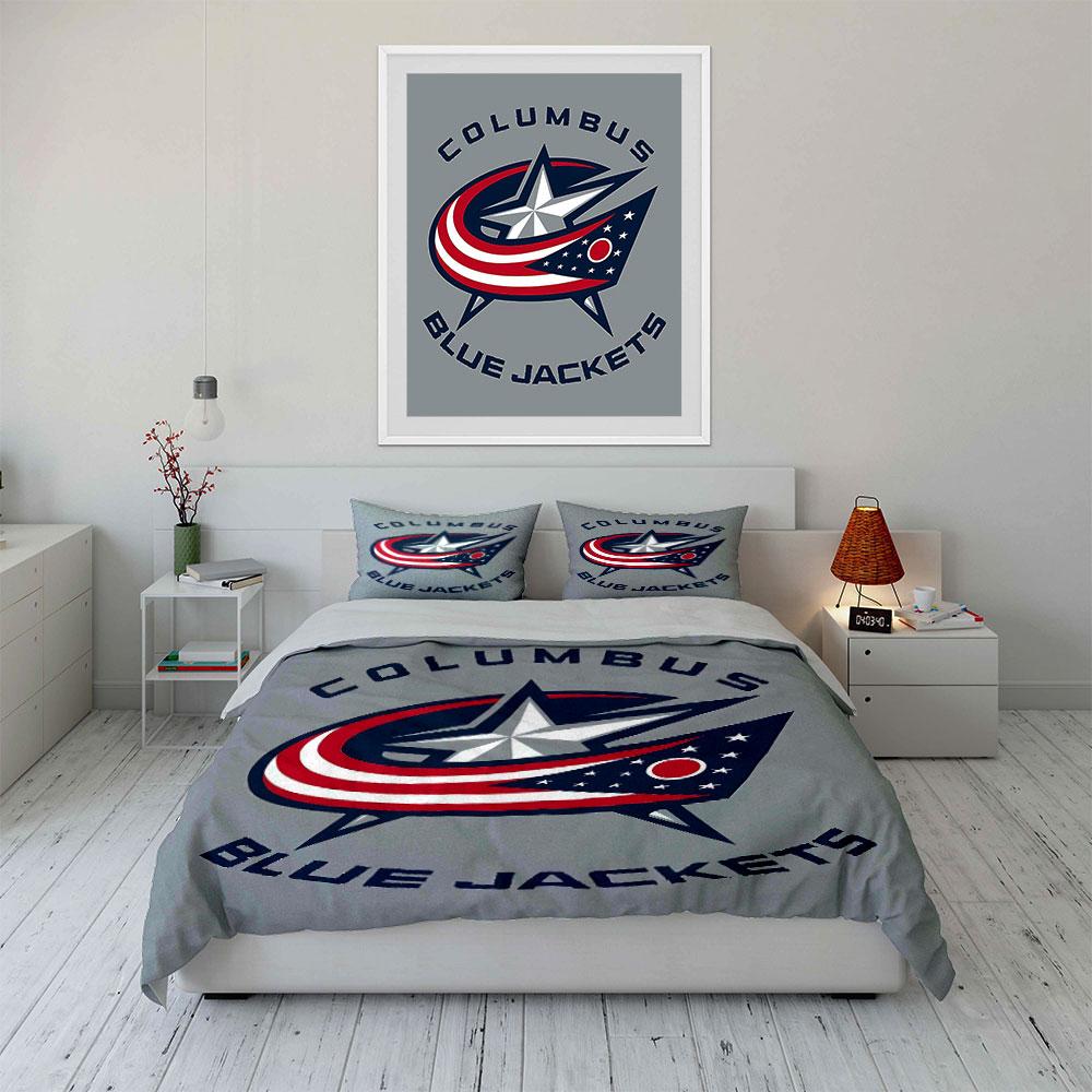 Columbus Blue Jackets Bedding Set Bedding Duvet Cover Set Duvet Cover Pillowcases (1 * Duvet Cover 2 * Pillowcases, without duvet insert)