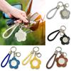 1PC Leather Makeup Touch-up Floral Shape Bag Charms Mini Mirror Fashion Keychain Cute Portable Mirror Pendant Multicolor