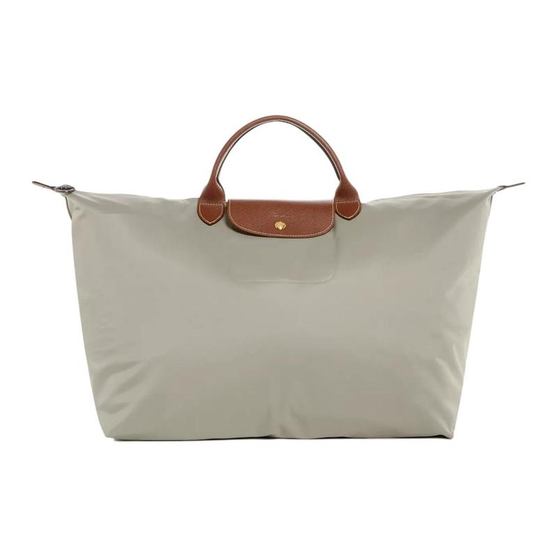 Longchamp Le Pliage Original Gold Buttons Dark Silver Zipper Puller Polyamide Dumpling Bag Handbag Large Women's Pebble 1624089349