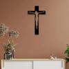 Christian Cross Faith Metal Wall Art Sign Farmhouse Hanging Decor Black Cutout Plaque Home Office Living Room Bedroom Decoration