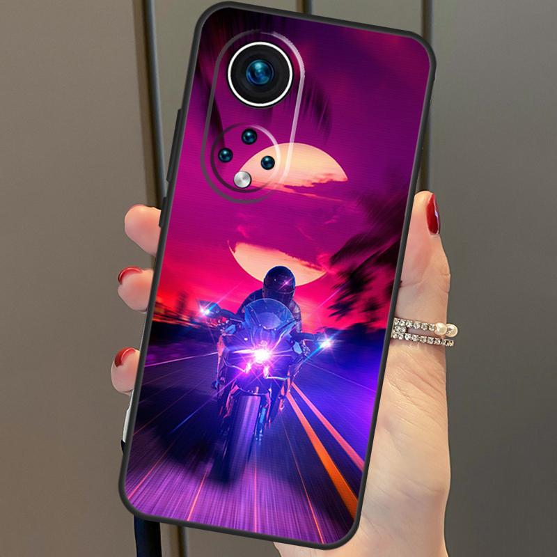 Неоновый мотоциклетный байкерский чехол для Huawei P40 Lite P20 P30 Pro Nova 9 Nova 5T P Smart 2019, чехол для Honor 50 8X 9X 10i