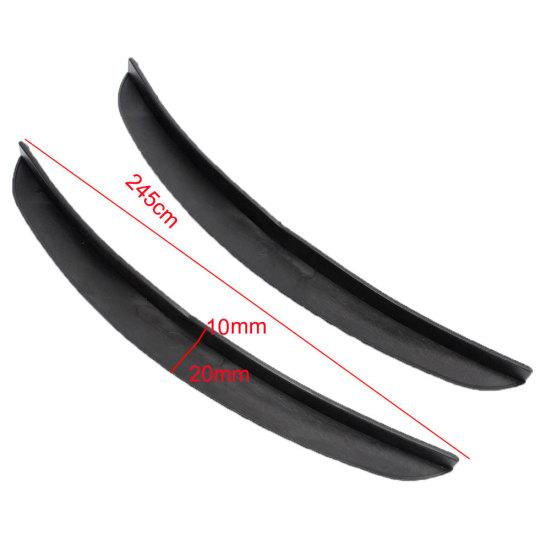 2Pcs 24.5cm Carbon Fiber Car Wheel Eyebrow Arch Fender Rubber Protection Strips