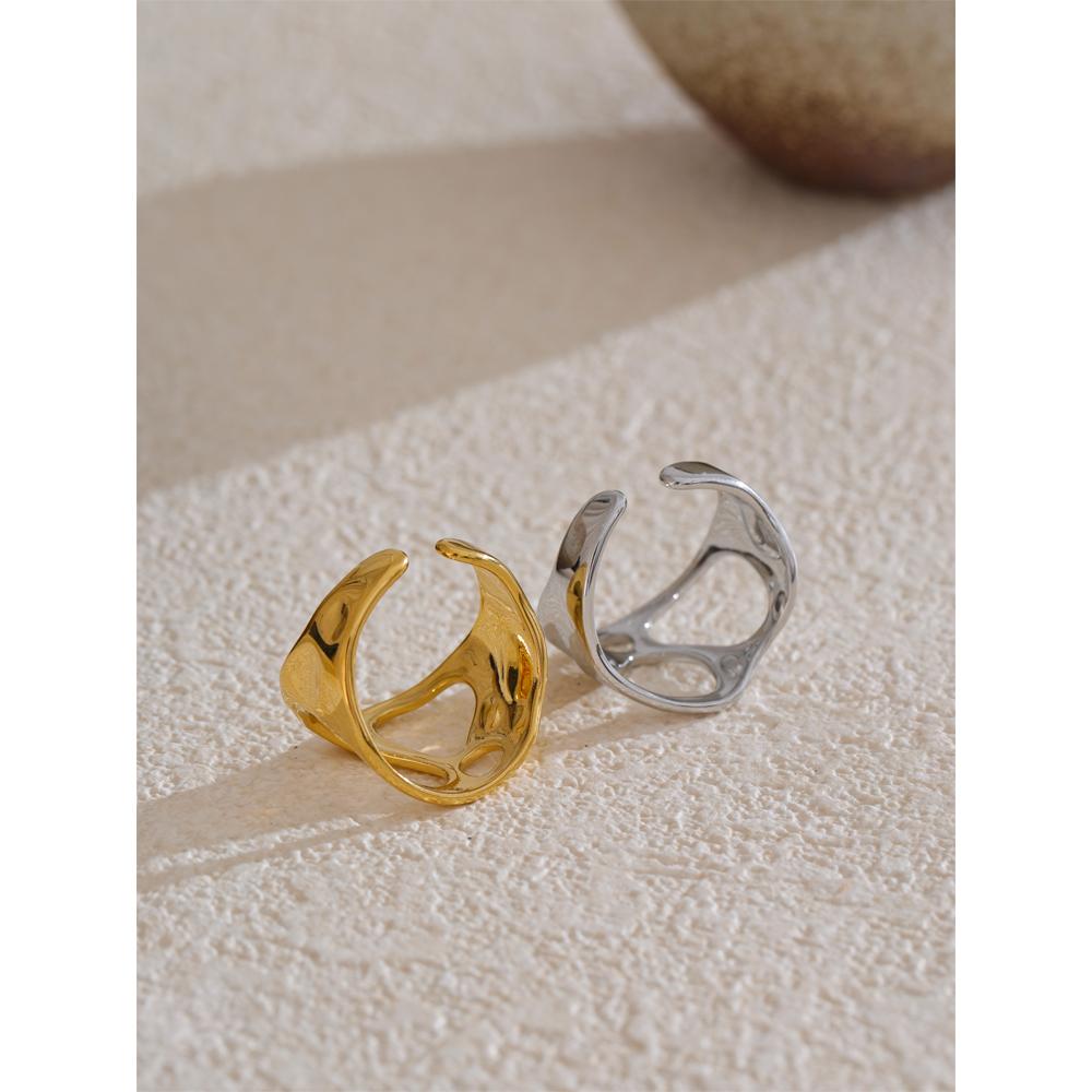 Eetit Новинки Регулируемое Геометрическое Полое Широкое Кольцо Из Нержавеющей Стали Необычное Открытое Кольцо Популярное Универсальное Повседневное Персонализированное Ювелирное Изделие