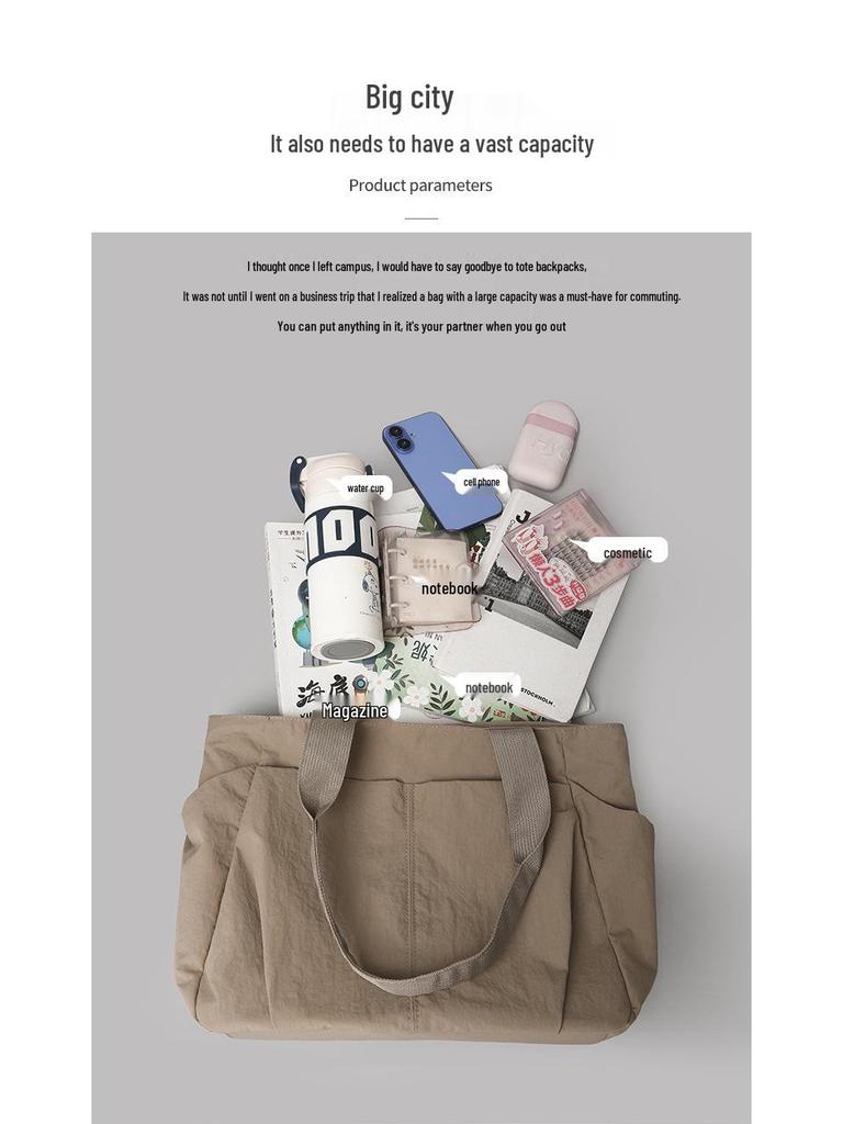 Versatile Large Capacity Japanese Tote: Mommy, Sports, Yoga & Commuter Shoulder Bag