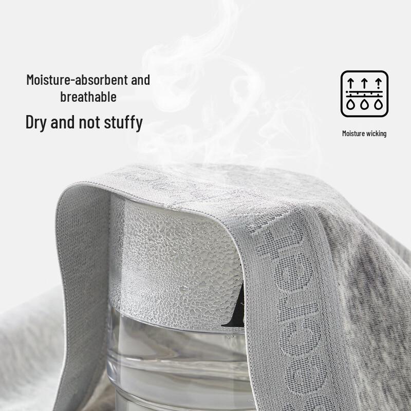 SecretWorld Men's Pure Cotton Antibacterial Boxer Briefs 3-Pack