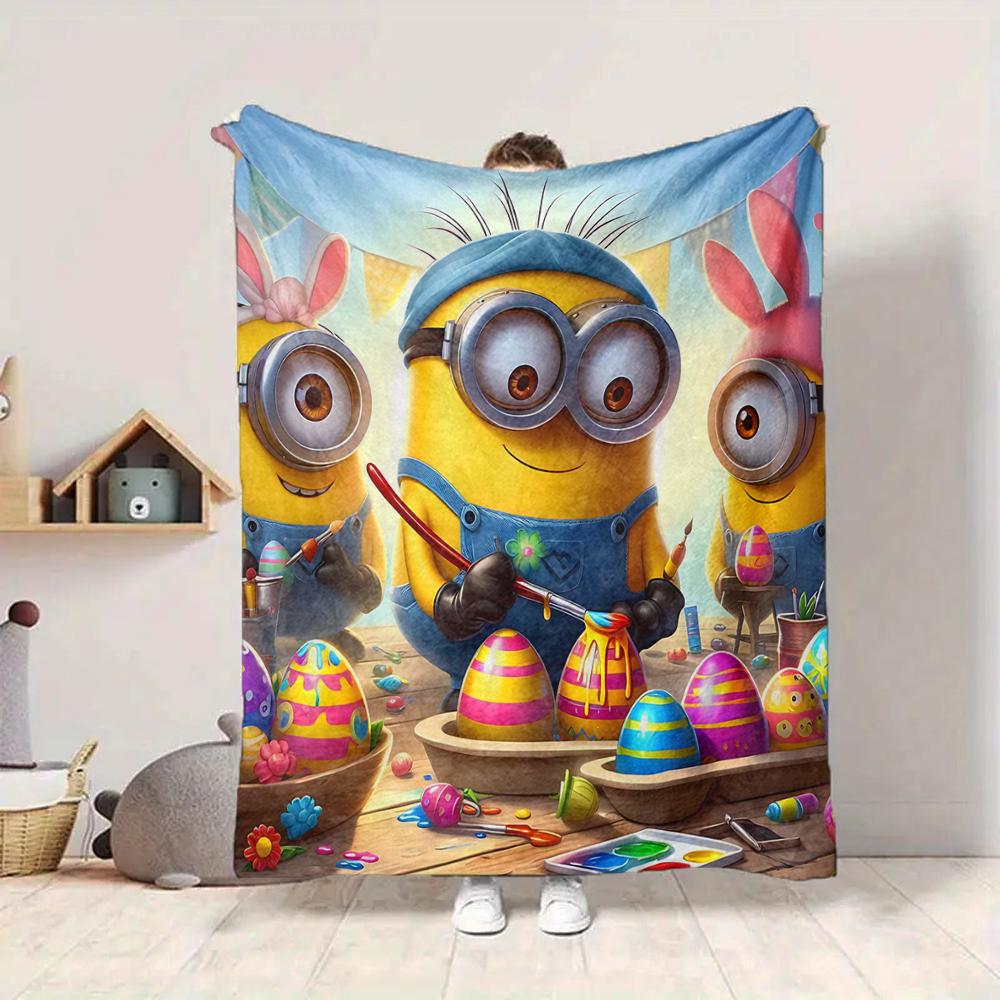 1Pc Minions Christmas Celebration Blanket Soft And Comfortable Casual Warm Camping Travel Christmas Halloween Gift M91754