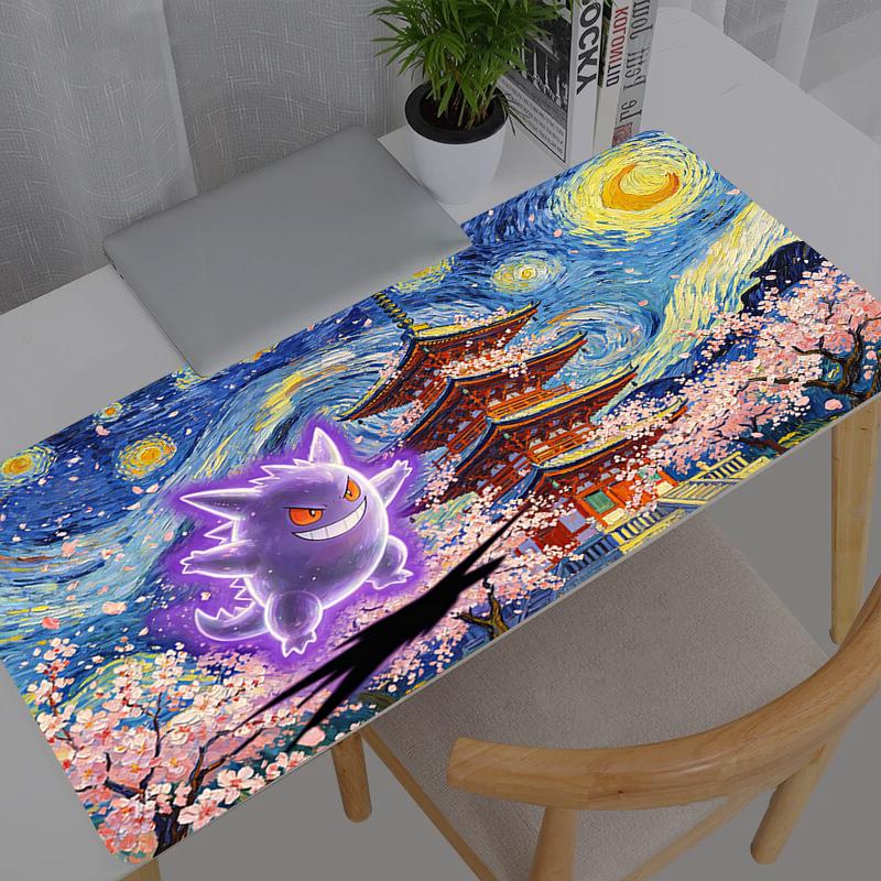 Extra Large Gaming Mouse Pad Pokemon Pikachu Gengar Computer Gamer Laptop Keyboard Carpet Mouse Mat NonSlip Rubber Table Rug