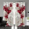 2 Pieces of Flowers Printed Curtains, Pole Bag Curtains 30*65, Bedroom, Living Room, Home Decoration, Room Decoration