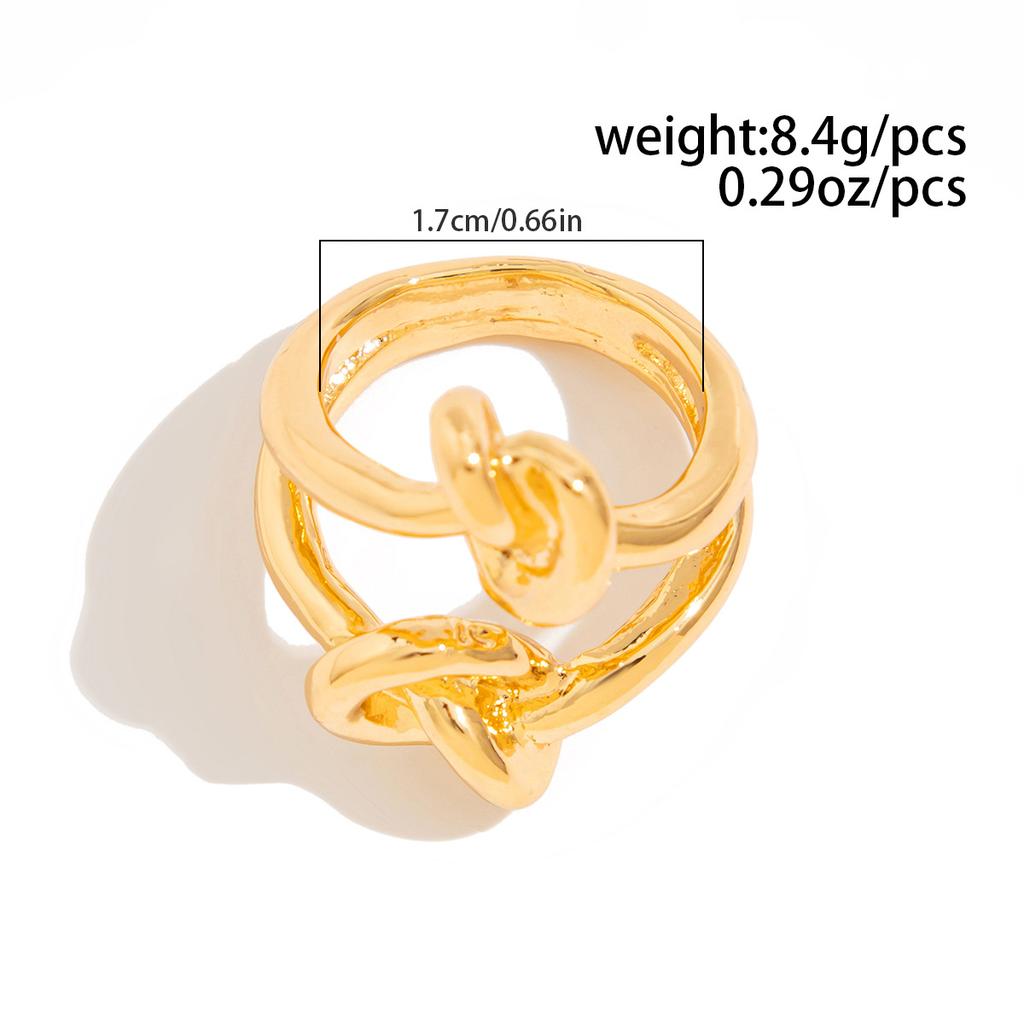Fashion Irregular Circle Metal Ring Ins Personality Senior Sense Zinc Alloy Snake Hand Ring Ring Daily Commuting Glossy Light Luxury Women's Ring