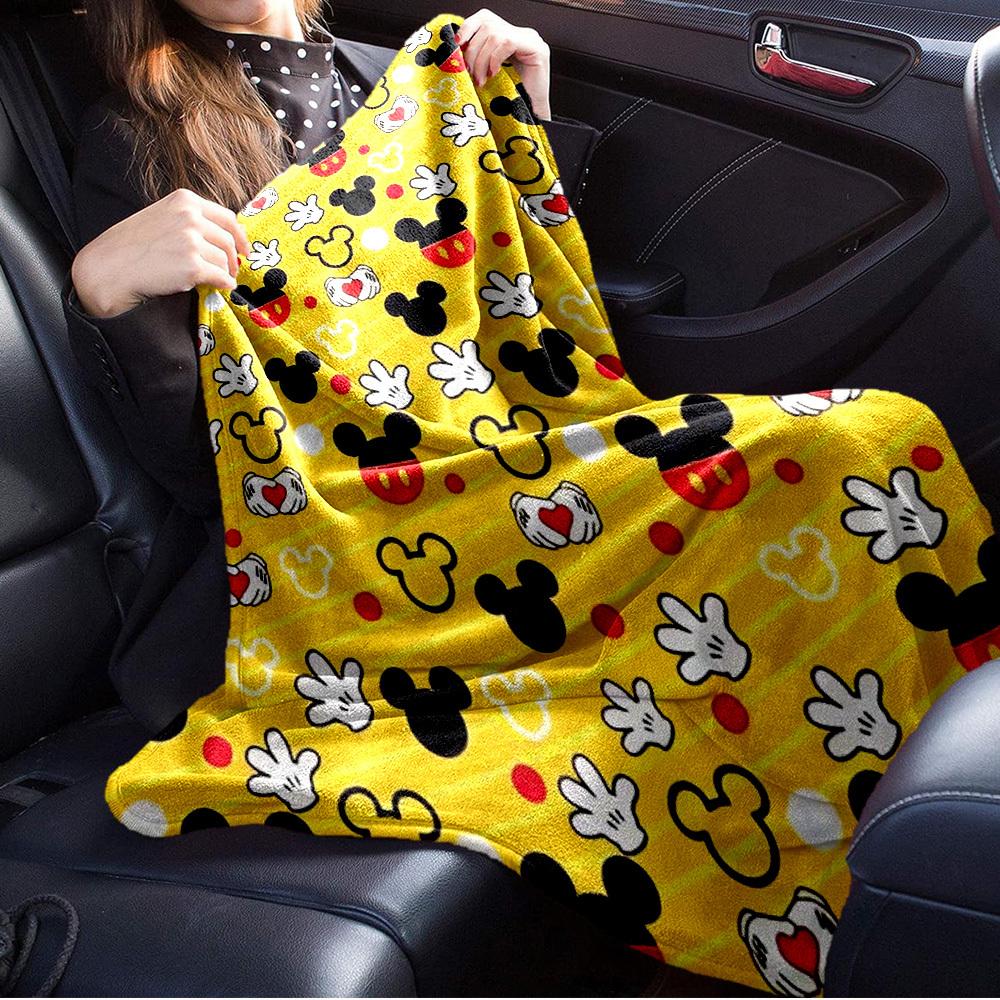 1pc Velvet Mickey Mouse Pattern Throw Blanket for Bedding, Sofa Cover, Gift, Home Decor - Soft and