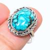 Кольцо из стерлингового серебра 925 пробы с натуральным тибатийским бирюзовым камнем, размер 8,5 F7S38