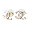 Серьги из смолы с логотипом CC Женские серьги Золотой Белый ABG904B23001U6120