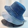Retro and Old Washed Denim Bucket Hat Women's Spring and Summer Casual Basin Hat Mountaineering Sunshade Sunscreen Hat