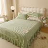 AI WINSURE Korean Milk Velvet Bedspread Thick Warm Soft Bed Cover Quilted Ruffle Skirt Queen King Size Sheet Dropshipping