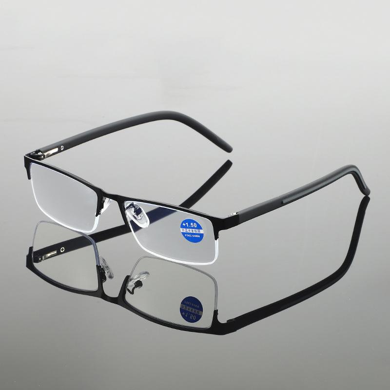 Classic Half Frame Reading Glasses Men Women Fashion Rectangle Presbyopic Eyeglasses Business Hyperopia Anti Blue Light Glasses