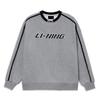 LiNing Sports Fashion Series Logo Print Loose Fit Pullover Sweatshirt Unisex Tops Gray AWDT581-8