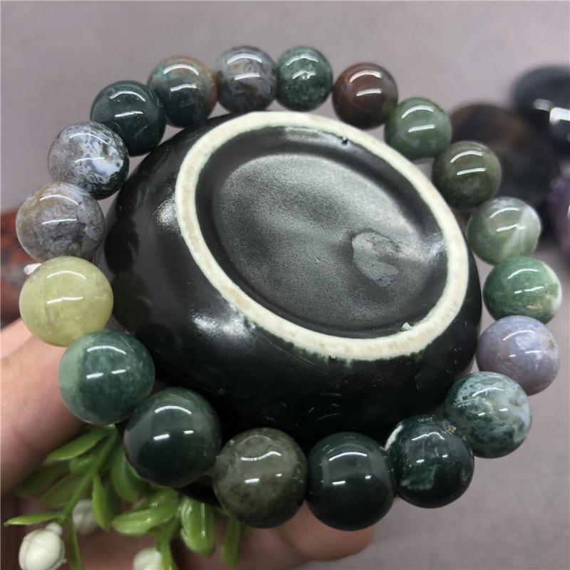 Натуральный камень, индийский агат, браслет из бисера, 8 мм/10 мм/12 мм, этнический браслет с ветром, ювелирные изделия