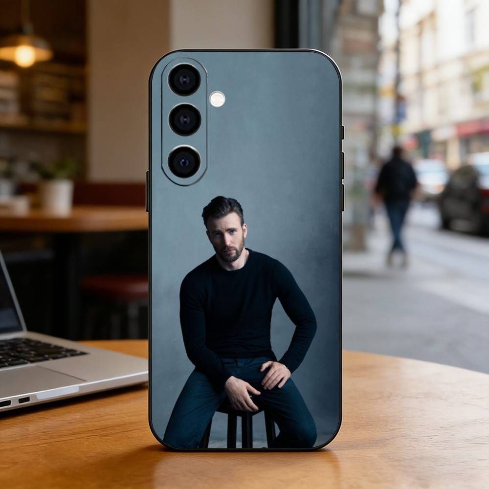 Чехол для телефона Chris Evans Черный Силиконовый Мягкий Для Samsung Galaxy A73,A72,A71,A70,A53,A52,A51