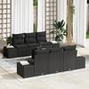 VidaXL 7-piece Garden Sofa Set with Cushions In Black Polyrattan 3355622