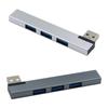 Алюминиевый 4-портовый USB-разветвитель с USB-коннектором под углом 90 градусов, экономичный удлинитель для ноутбука, ПК, консолей