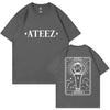 Korean Ateez The World Ep Fin Will Tour T Shirts Fashion Harajuku T Shirt Unisex Women Hip Hop Loose Cotton Tshirt Kpop Streetwear