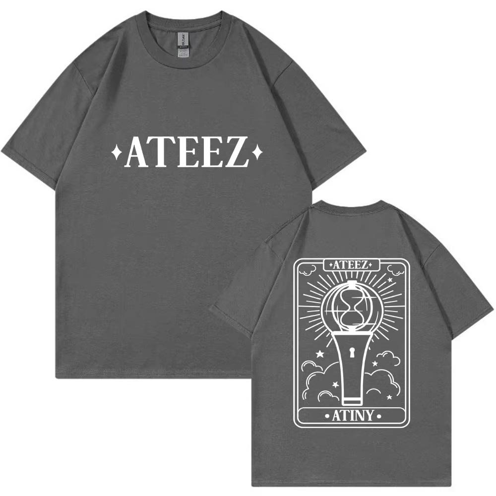 Korean Ateez The World Ep Fin Will Tour T Shirts Fashion Harajuku T Shirt Unisex Women Hip Hop Loose Cotton Tshirt Kpop Streetwear
