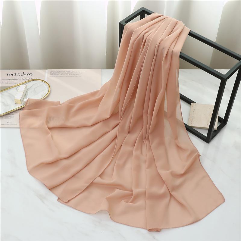 Summer Long Silk Scarf For Women Large Shawl Wrap Headband Solid Design Hijab Beach Stoles Female Foulard Echarpe Bandana
