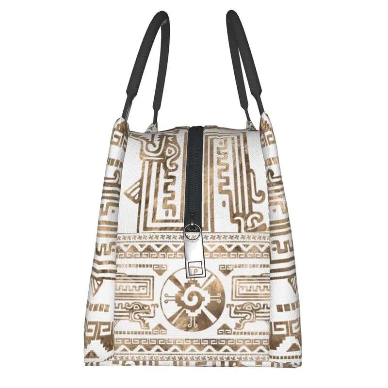Mayan Aztec Hunab Ku Pastel Gold изолированные сумки для обеда для кемпинга путешествия герметичный холодильник термобокс для обеда для женщин