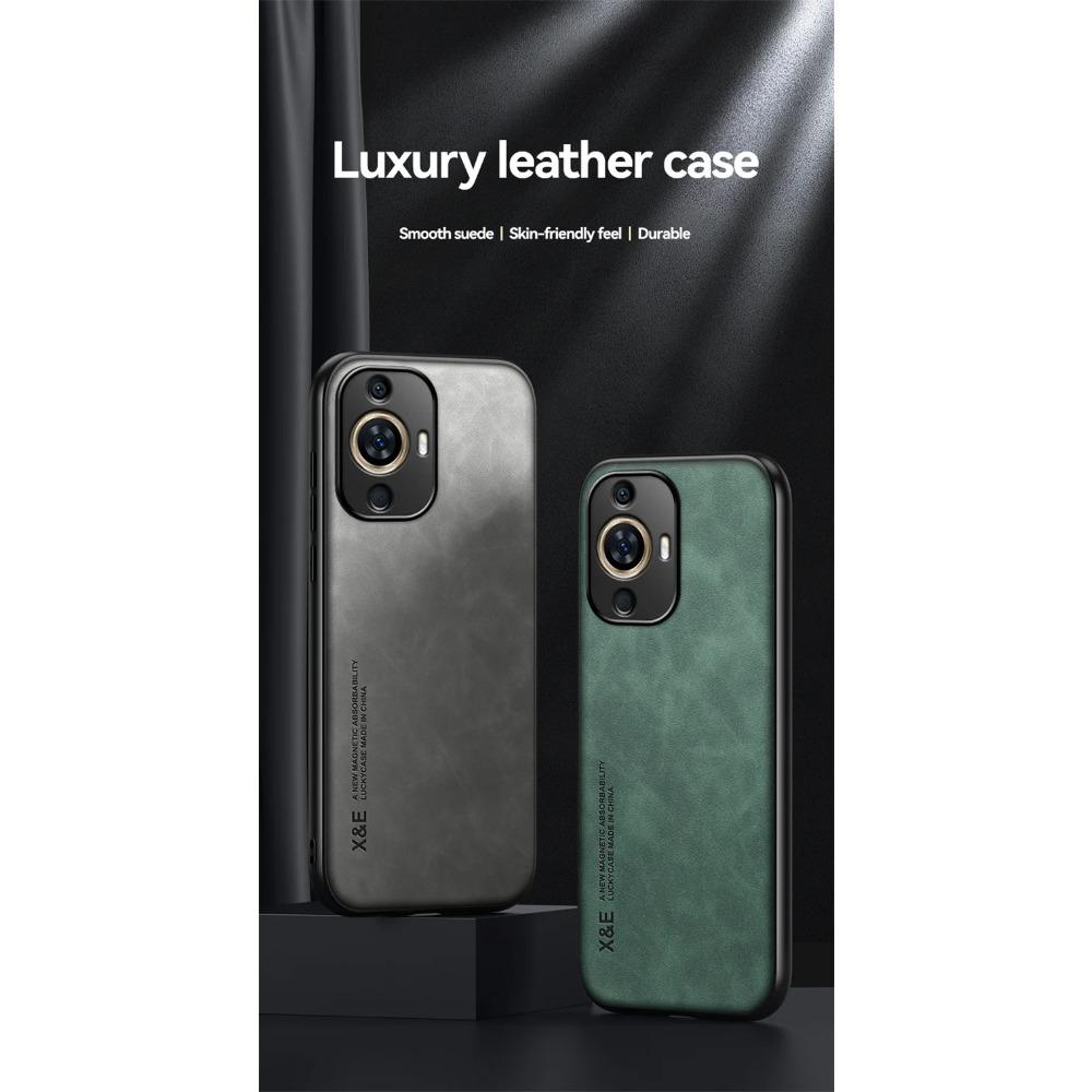 Противоударный чехол для Huawei Nova 12 SE 12S Nova 11 Pro 11i 10 SE Защитный чехол Встроенный магнитный автомобильный держатель Текстурированный деловой чехол с полной защитой