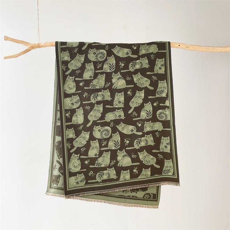 2024 Autumn/Winter New Imitation Cashmere Exterior Warm Office Versatile Extended Thick Scarf Air Conditioning Room Shawl for Women