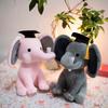 1pc 25cm Cute Elephant With Doctor Plush Dolls Stuffed Graduation Baby Elephant Soft Toy For Kids Girls Children Birthday Gifts