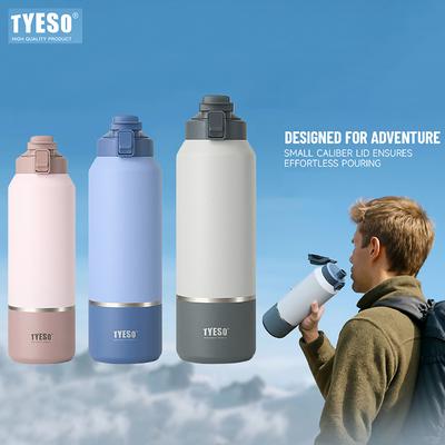Термобутылка TYESO 1200/1500 мл из нержавеющей стали с вакуумной изоляцией, дорожная кружка, герметичная, бутылка для воды для занятий спортом на открытом воздухе, тамблер большой вместимости