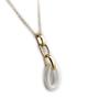 Les Trésors De Lily [L9545] - Gold-Plated Necklace 'Choréographie' Golden White (ceramic) - 35x12 Mm