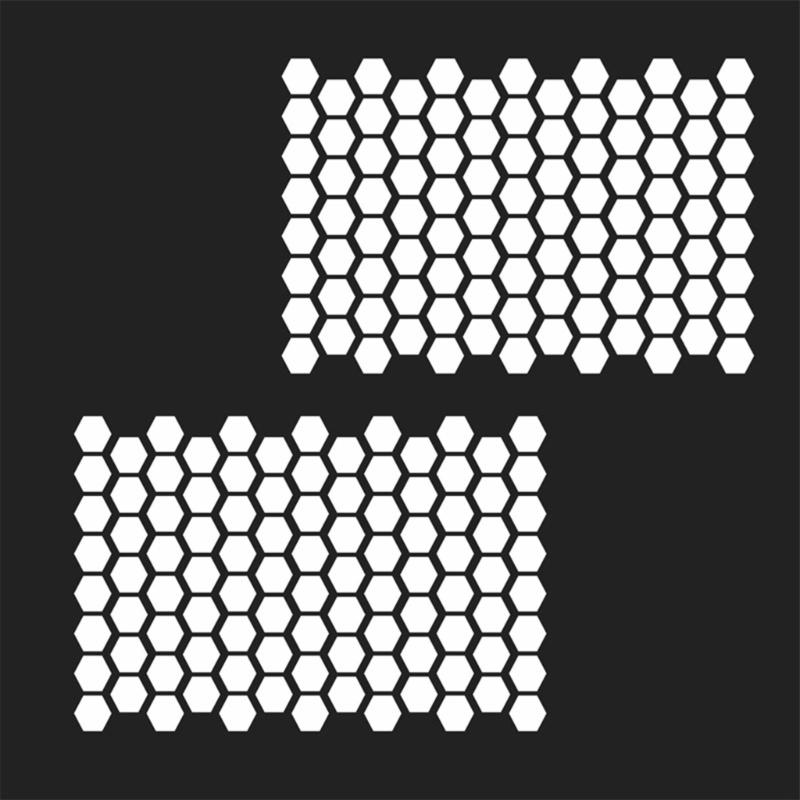 2 шт. Шестиугольные наклейки на окна автомобиля Сотовая текстура Боковые наклейки для конфиденциальности и уникального декора