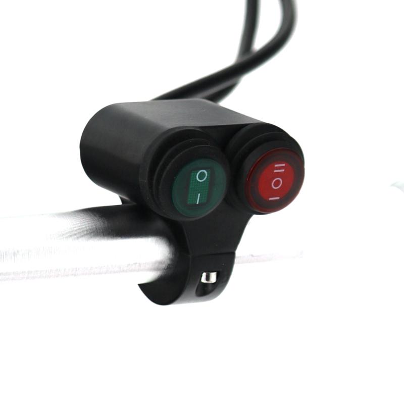 LMoDri переключатель на руль мотоцикла, 2 кнопки управления в 1 мотоцикле, 22 мм, 7/8 дюйма, переоборудование панели, водонепроницаемые переключатели ВКЛ/ВЫКЛ