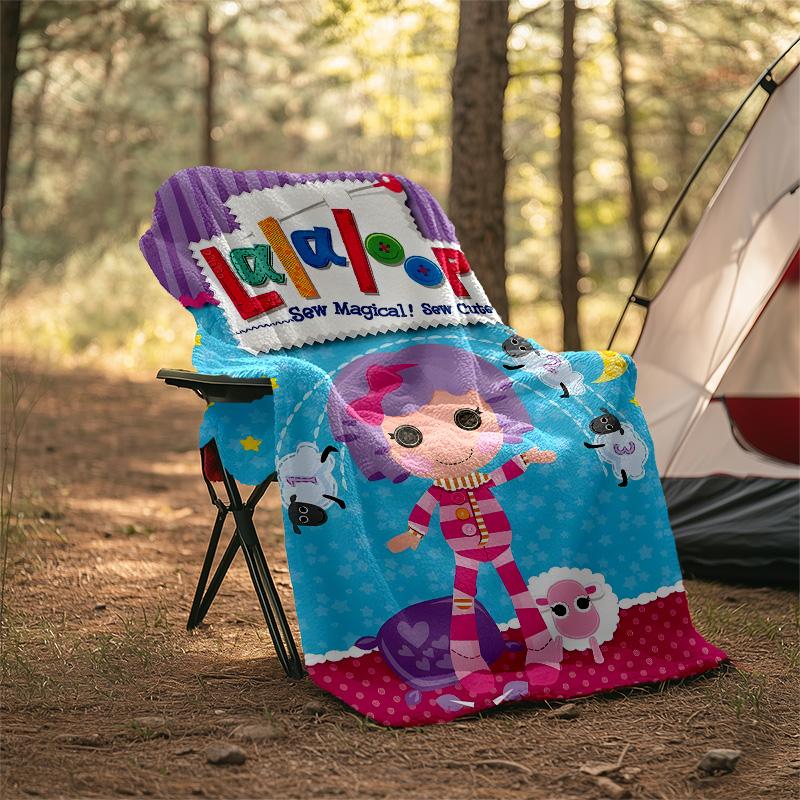 1 шт. Плед Lalaloopsy1 - Цифровая печать, Полиэстер, Уютный для всех сезонов, Идеально подходит для улицы, Кемпинга и Путешествий