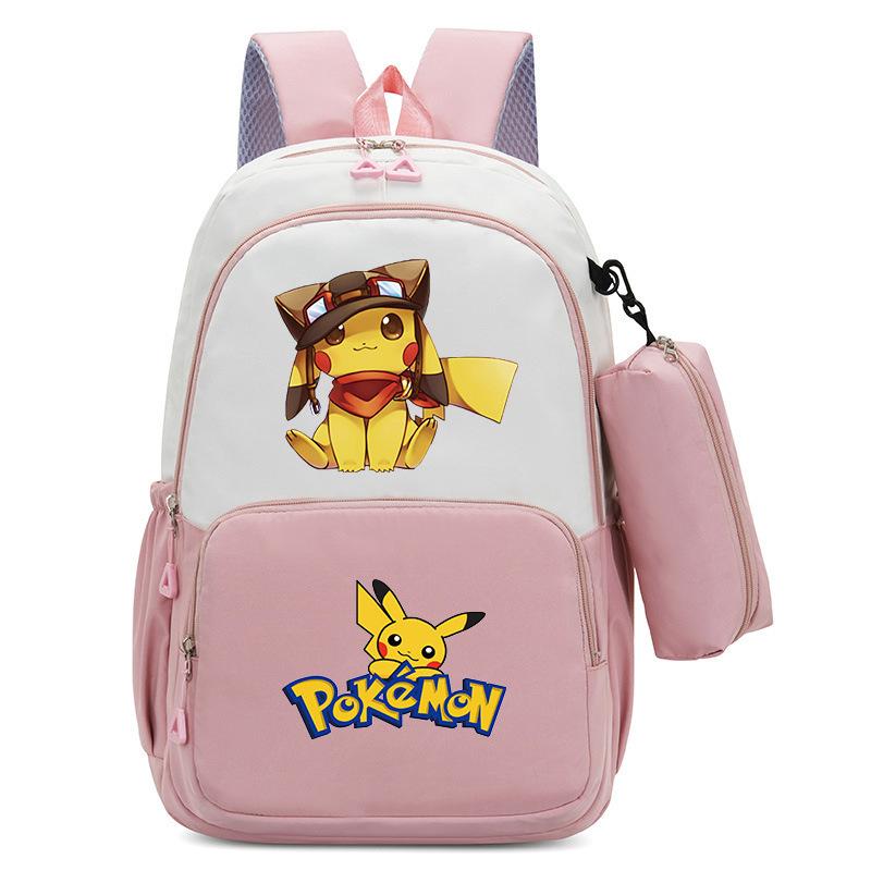 Pokemon Cartoon Printed Backpack Pencil Bag Elementary School Student Junior School Bag Backpack
