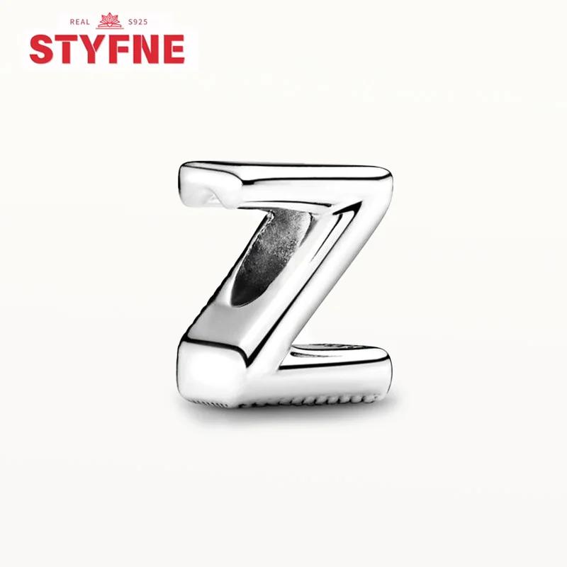 Silver 925 Alphabet Charms A-Z 26 Letters Fine Beads for DIY Jewelry Making Women Gifts Bracelet