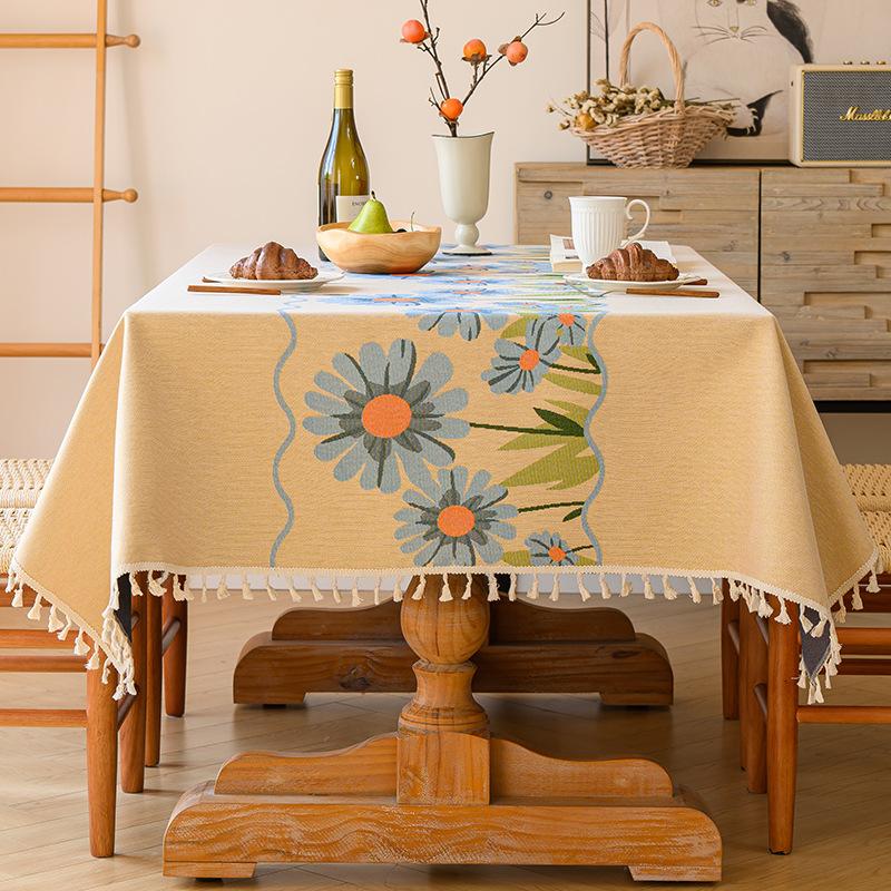 High-Grade Embroidery Pastoral Small Fresh Tablecloth Cotton And Linen French Pastoral Tablecloth High-Grade Light Luxury Household