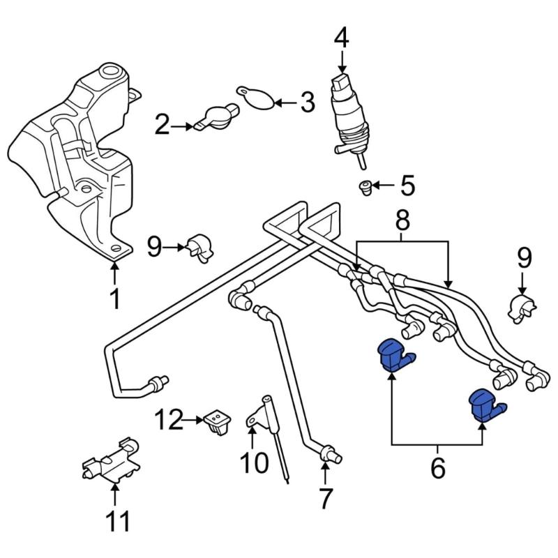 Windshield Washer Nozzle for E39 525i 528i 61668361042 A61668361042 Replacement Windscreen Wiper Nozzle Jet