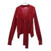 TO BE CHIC Silk Blend Long Sleeve Knit Cardigan 2 Red Women Used