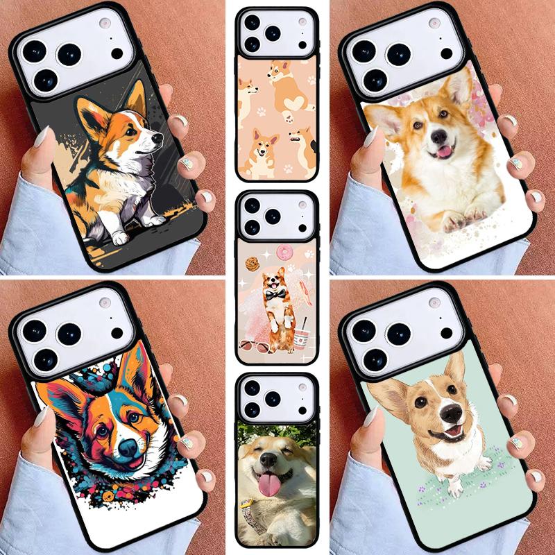 Corgi Funny Puppy Phone Case for iPhone 16e 15 14 13 12 17 Pro Max Plus Air 17pro Cover Coque