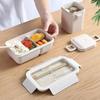 Microwave Safe Wheat Straw Lunch Box for Kids BPA Free Reusable Bento Box for School Work or Picnic Use
