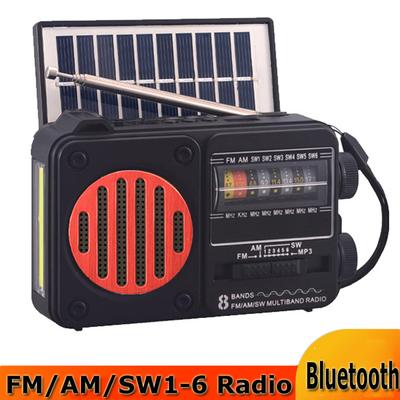 Портативное аварийное радио на солнечной батарее, FM AM SW1-6, радиоприемник, Bluetooth-динамик с фонариком, TF-карта, USB-накопитель, MP3-плеер