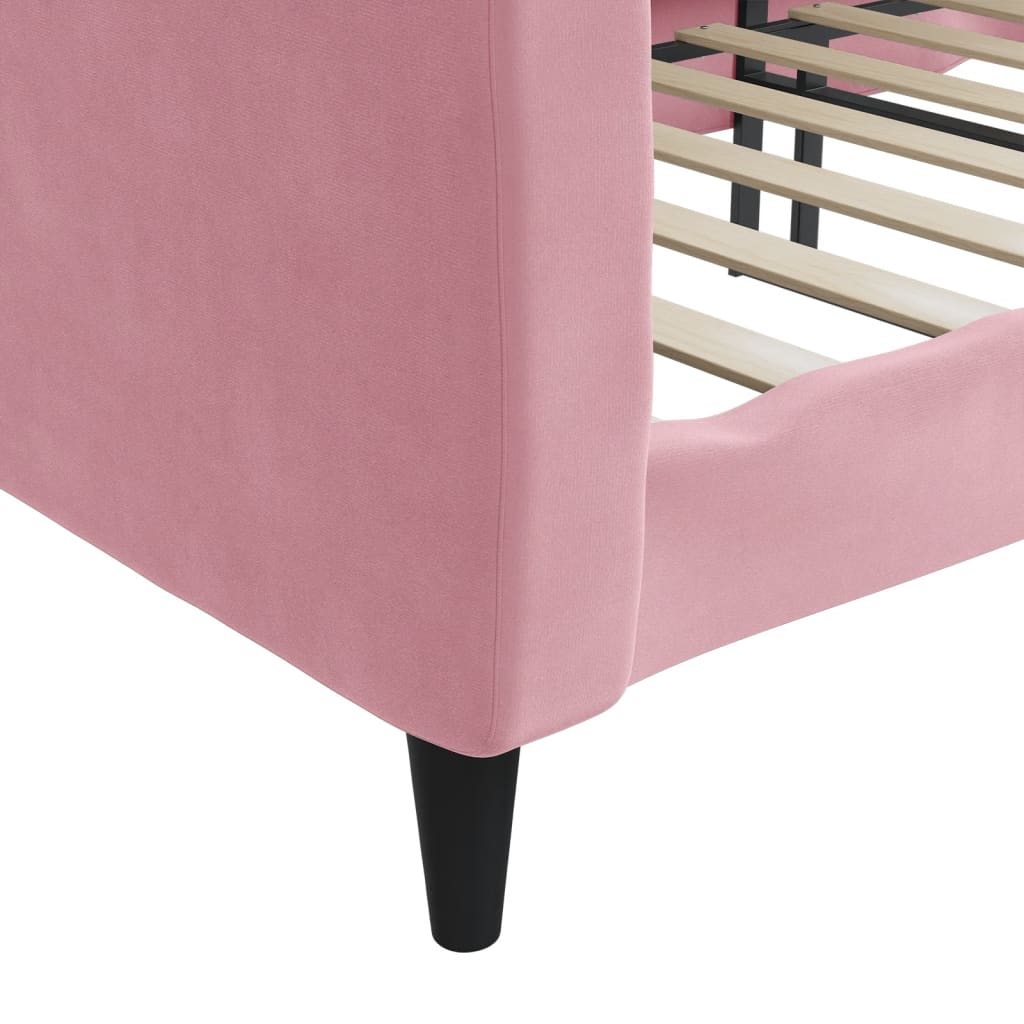 Daybed in Pink 90 x 200 cm Velvet