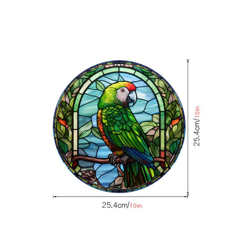 Retro Stained Hummingbird Butterfly Flower Film Window Glass Electrostatic Stickers Colorful